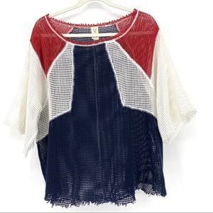 WE THE FREE oversized mesh top